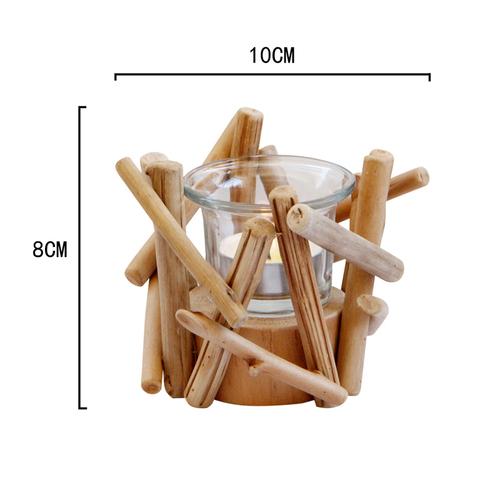 

Идиллический подсвечник ручной работы из дерева, настольный подсвечник, украшение для поделок, подставка для свечей, полка для свечей, домашний подсвечник