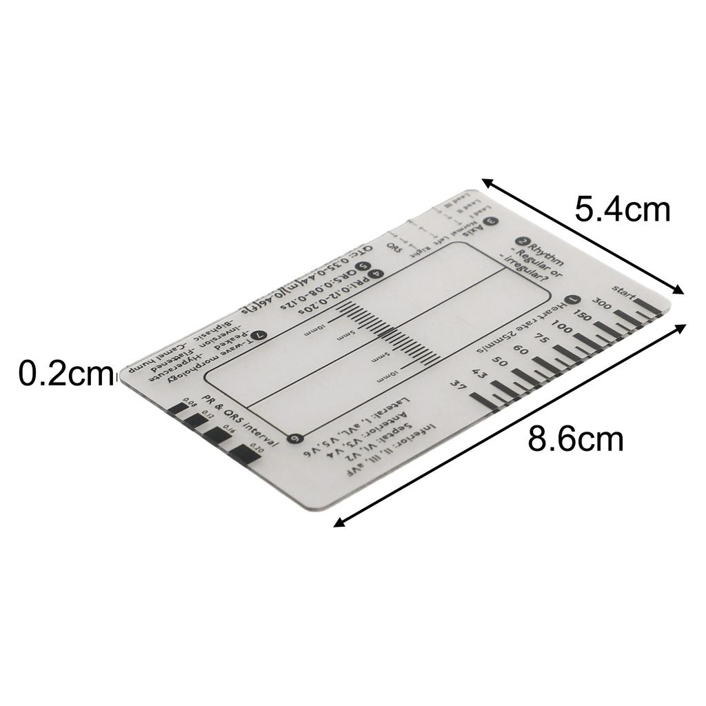 1/2pcs Ecg 7 Step Ruler 7 Step Scale Portable Transparent 7step Ruler Measurement Tool For Ecg Interpretation