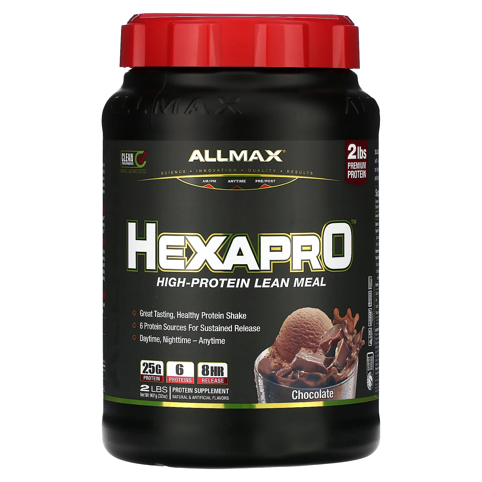 

ALLMAX, Hexapro, High Protein Meal Replacement Supplement, Chocolate, 2 lb (907 g)