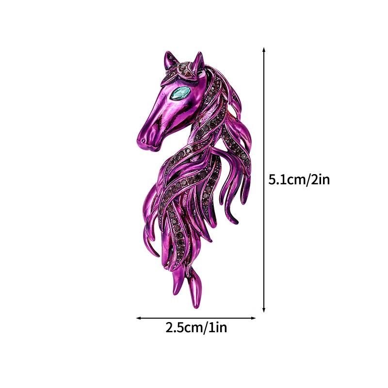 Creative Rhinestone Horse Brooches Party Favors  Animal Lapel Pins Horse Head Brooches  Chinese Latest Year Couple  Present