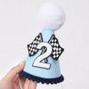 Race Car 2nd Birthday Crown for Boys - Fast Birthday Hat and Decoration, Blue Decor