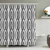 Large Size Waterproof Shower Curtain With European Style Black And White Stripes Designed For Bathroom Decor