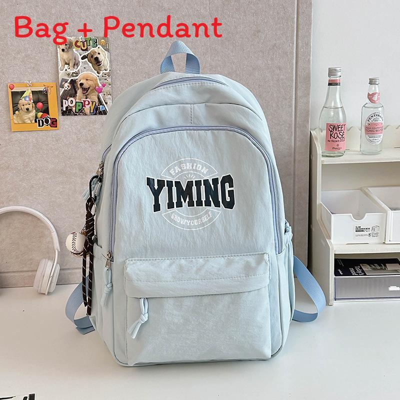 Nylon School Backpack For Girls And Teens With Design And Letter Pattern For Education Use