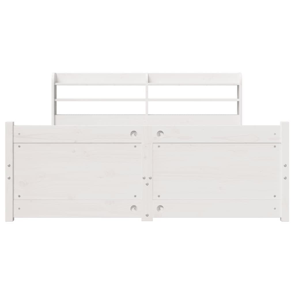 Bed Frame with Headboard Without Mattress White 150 x 200 cm