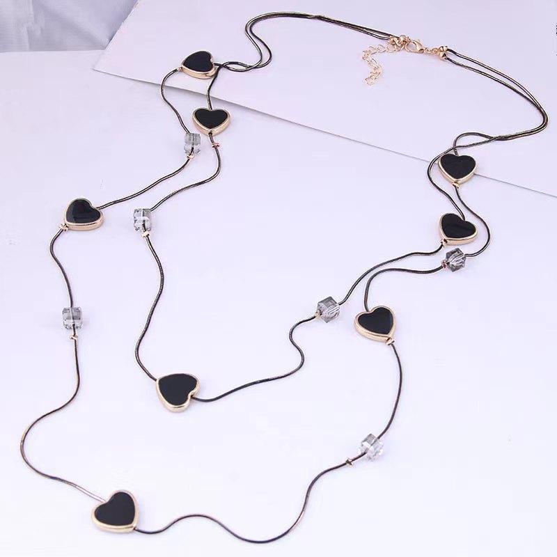 Two-tone Copper Chain Oil Drop Necklace Long Sweater Chain Autumn and Winter Female Hundred with New Clothes Accessories