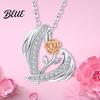 Three-dimensional Carved Rose Necklace Valentine Day 3D Heart Pendant Adjustable