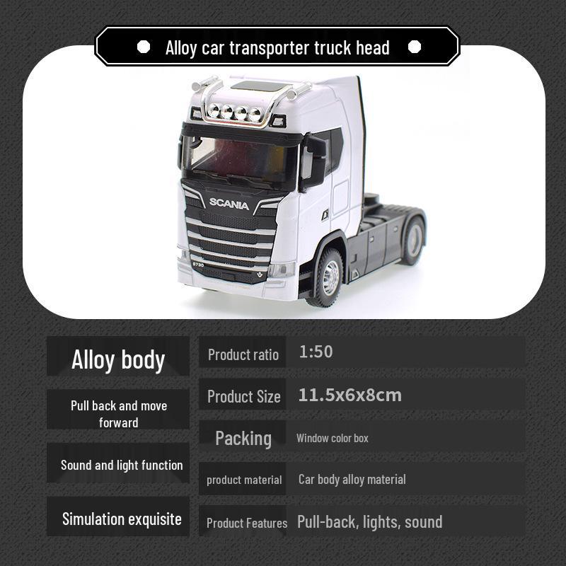 1:50 Модель игрушечного тягача-фургона из сплава