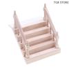 1:12 Dollhouse Miniature Wooden Handrail Staircase Scene Plain Stairway Models Mini Stair Furniture Room Decor