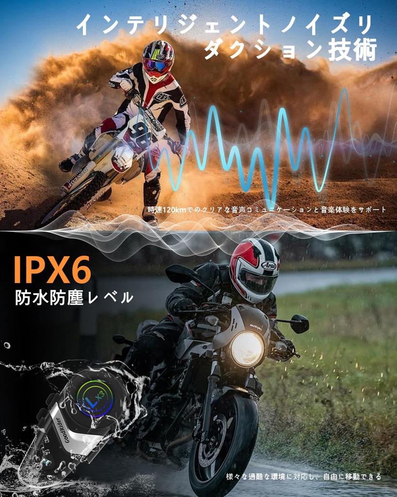 GoodRider LX3 Motorcycle Helmet Earbuds, 40mm Helmet Speaker, Support Voice Command with Microphone, Auto
