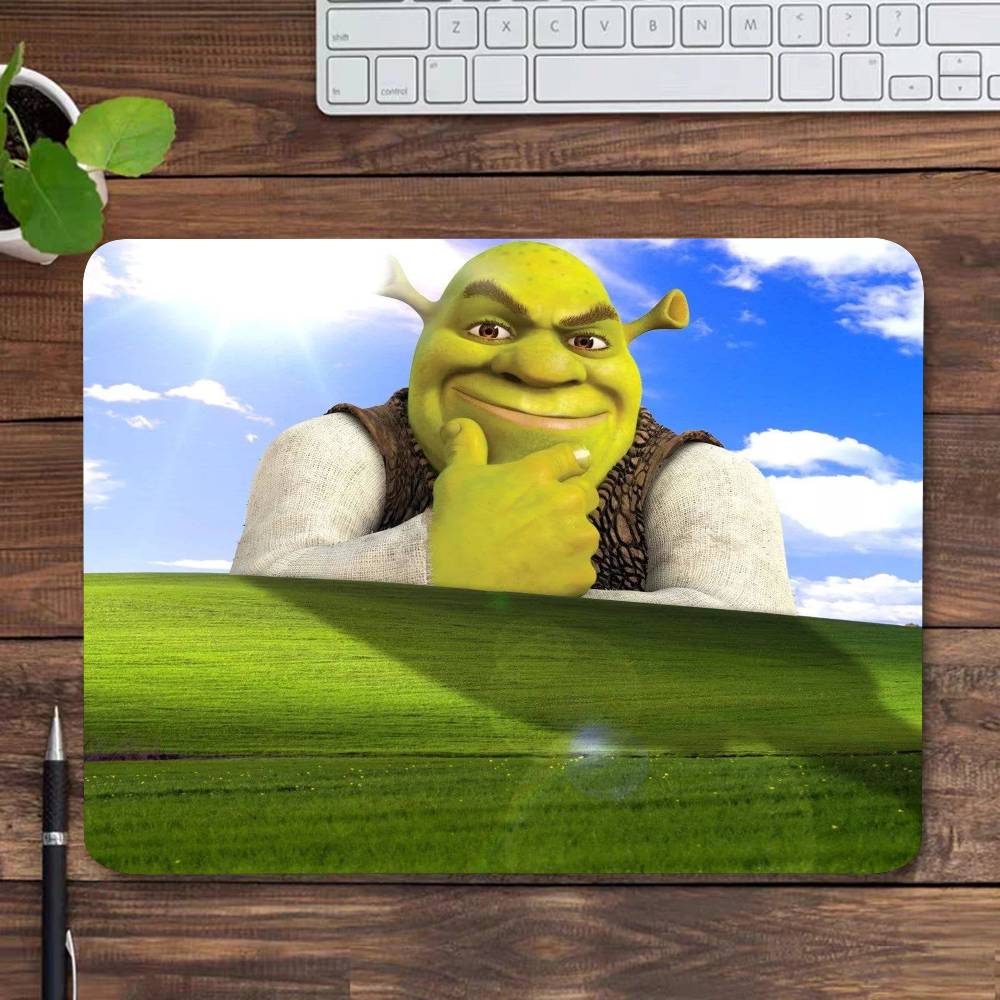 Cute Funny S-Shrek Mousepad Small LockEdge Mouse Pad For Gamers Computer Desk Pad Rectangular Anti-slip Rubber