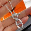 Personalized Geometric Neck Chain Women, Niche Ring Buckle Popular Pendant, Niche Internet Celebrity Necklace
