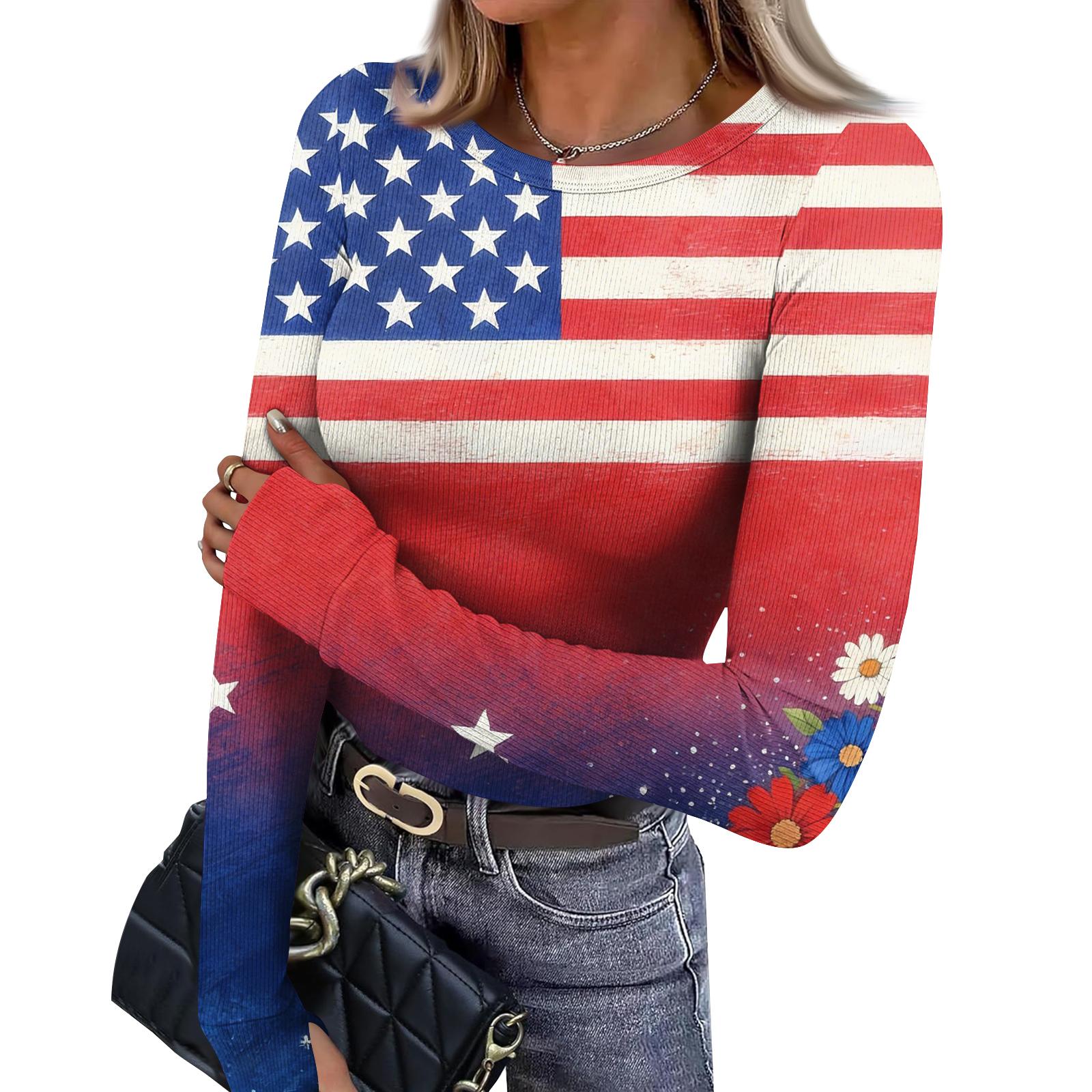 

Women s Fitted Base Layer T-shirt With Printed Round Neck And Long Sleeves Top XXL червоний