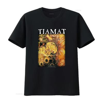 New Popular Tiamat Wildhoney Cotton Black T Shirt All Sizes Unique Artistic Design With Sunflowers Butterflies Abstract Fashion