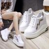 Fashion Women's Platform Sneakers 11CM Autumn Hidden Heel Casual White Sneakers For Woman Chunky Shoes High Heels Female Sneaker Shoes