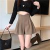 Women's High-Waisted Woolen Wide-Leg Shorts - Autumn 2024 Korean Style Slim-Fit Leggings