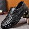 Men's Genuine Leather Slip-On Business Casual Shoes - Soft Sole for Middle-Aged & Elderly, New Spring & Autumn Cowhide Dad Style.
