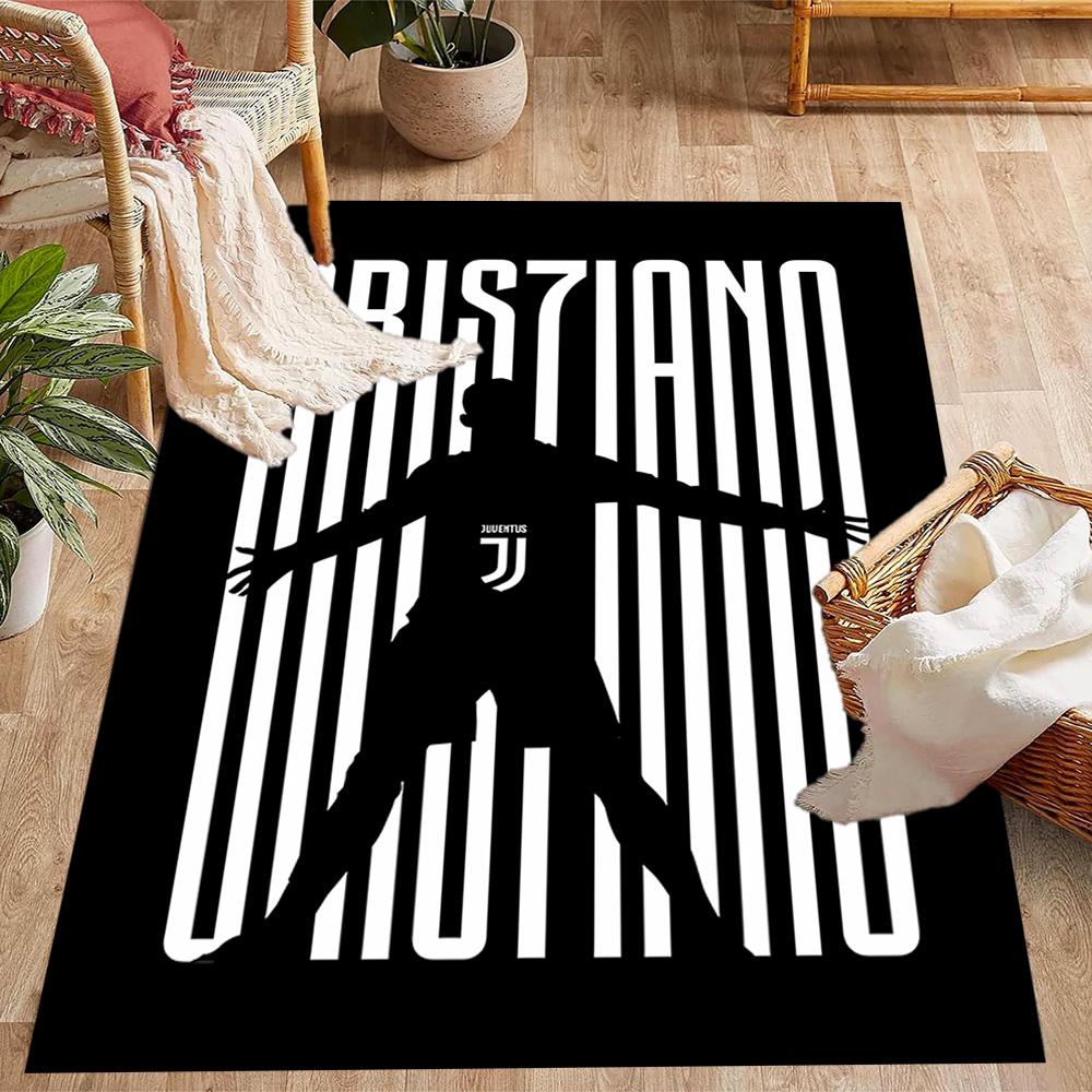 Ronaldo's Legendarische Nummer 7 Thema Anti-Slip Vloerkleden - Polyester Woondecoratie, Geschikt voor Slaapkamers, Woonkamers, Entrees, Studio's en Decoraties