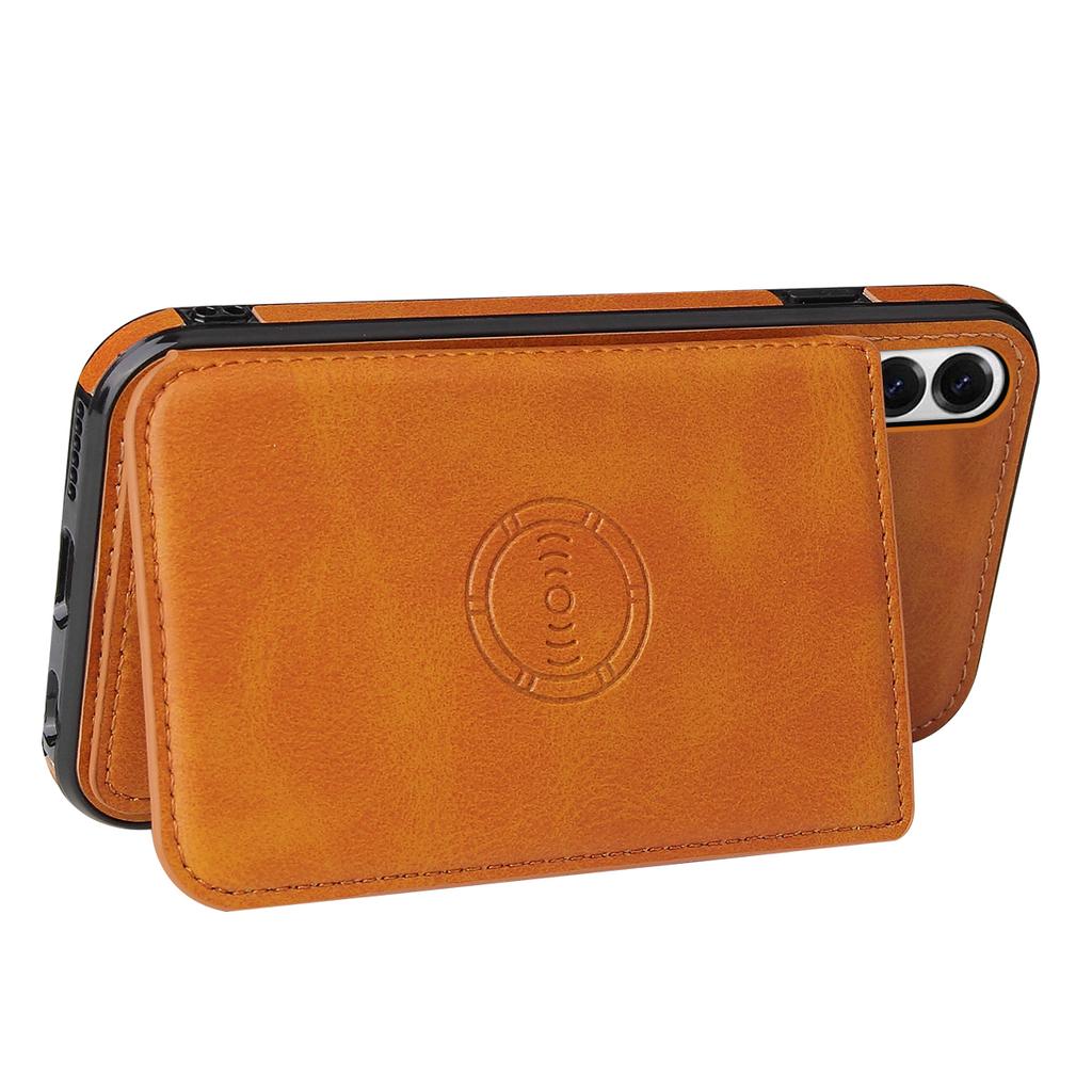 For Samsung Galaxy S25 Edge Case Card Holder Kickstand PU Leather+TPU Phone Cover