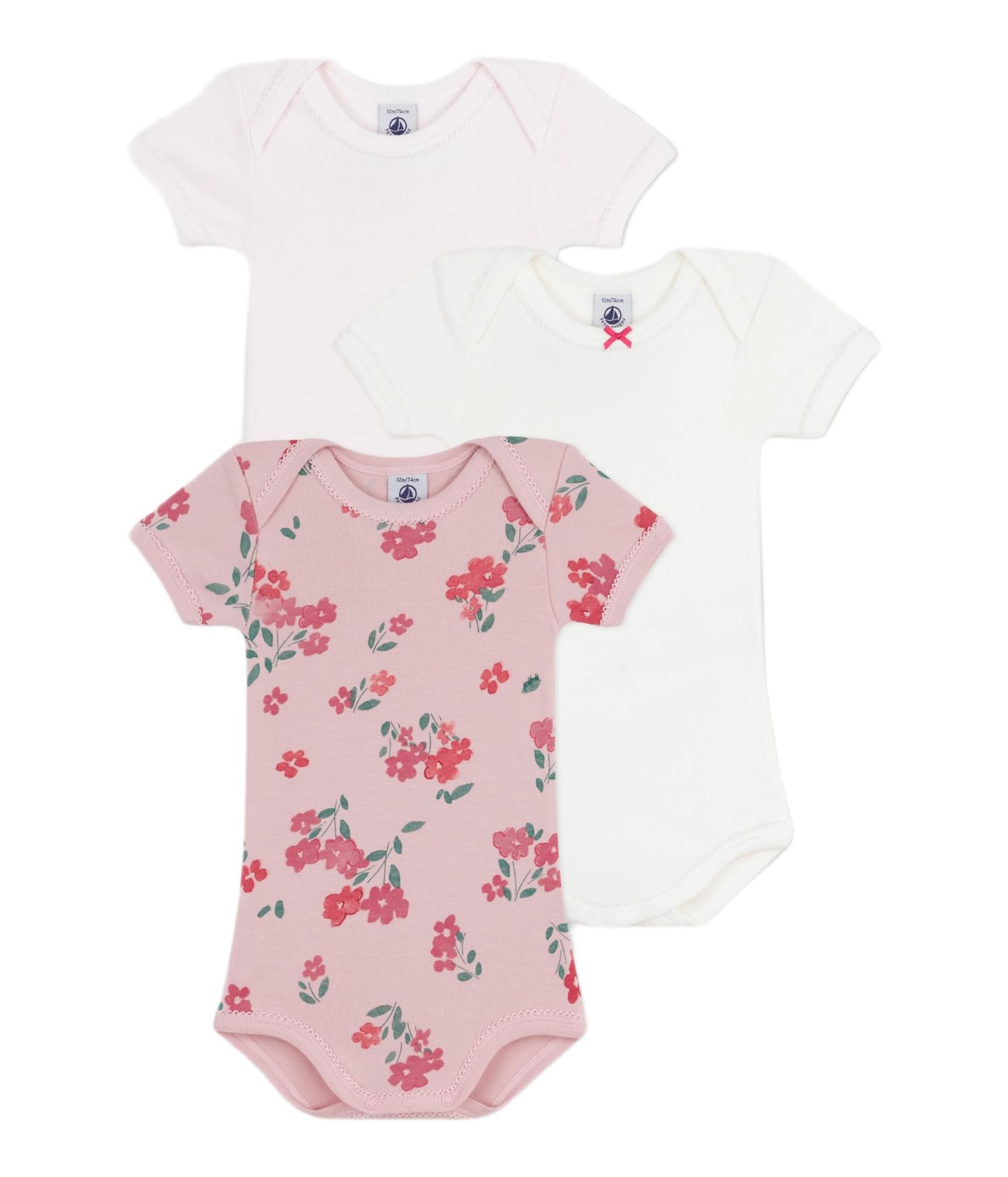 

Petit Bateau Short Sleeve Bodysuit Set A0E8W Multicolor 12 74cm (3-Piece Set) 1, Months,