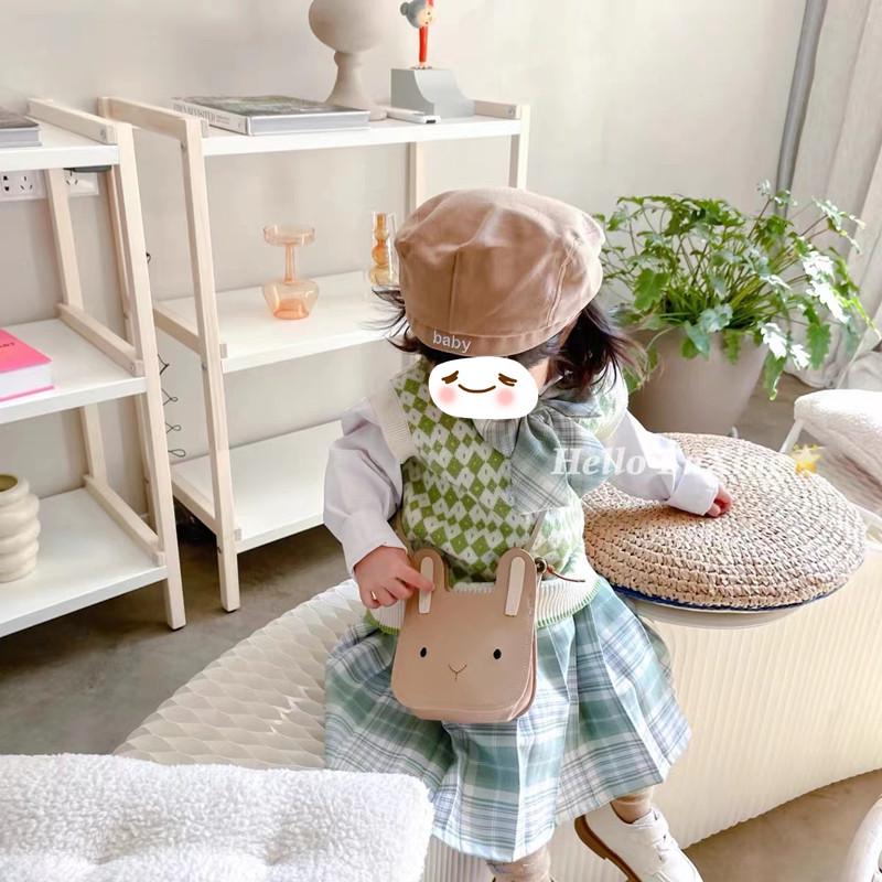 Korean-Style Cartoon Animal PU Crossbody Bag - Cute, Versatile Children's Travel Shoulder Bag