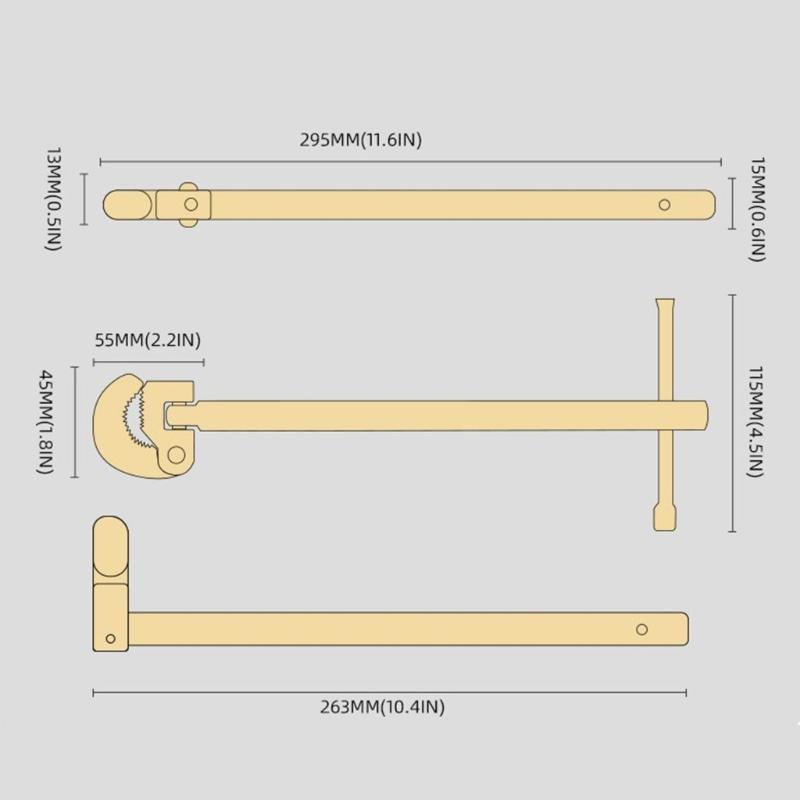 Adjustable T Shaped Wrench for Bathroom and Kitchen Use Flat Design Tight Space Ergonomic Handle Sturdy Steel Construction