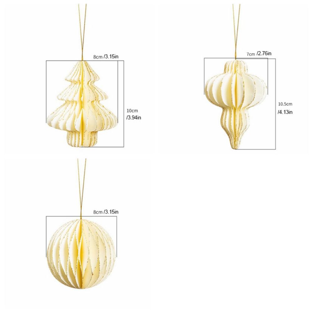 Solid Color Christmas Tree Pendant Paper Christmas Tree Decoration Home
