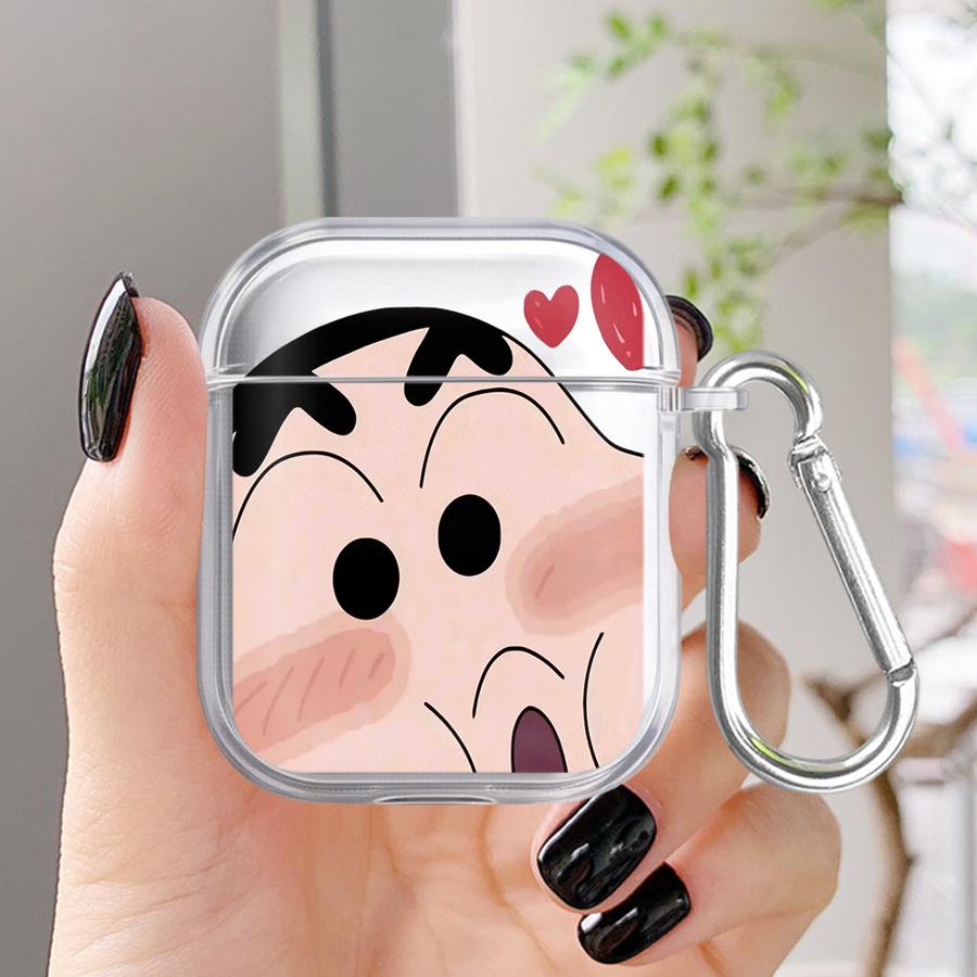 Case For Airpods Pro Pro2 1 Pro3 3 2 4 Clear Earphone Cases Cover Cartoon Crayons Shinchan