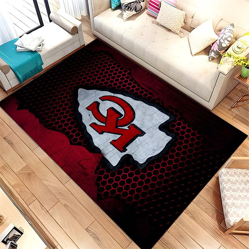 Kansas City Chiefs (19) Rug Suitable For Living Rooms Bedrooms Computer Rooms Dining Areas And Placement Under Tables And Chairs Also An Ideal Choice 