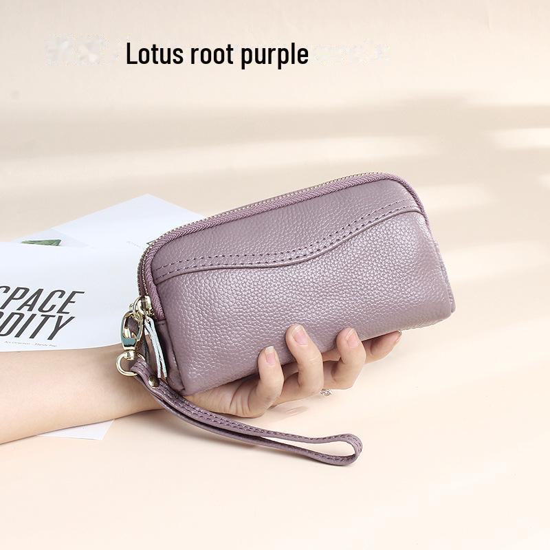 

«Модный длинный кошелек из натуральной коровьей кожи в европейском и американском стиле с двойной молнией»: Женская сумка большой вместимости и сумка для мобильного телефона