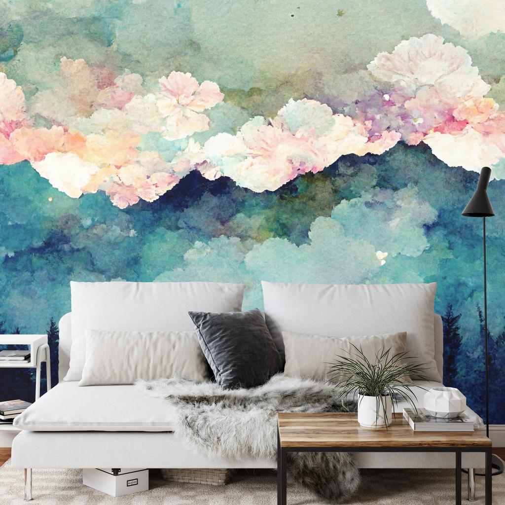 Photomural Spruce Forest And Mountains Non-Woven 90x60