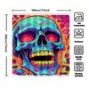 Tuniu Psychedelic Skull Shower Curtain Vibrant Colorful Horror Art Bathroom Decor Scary Unique Gift 126X180Cm