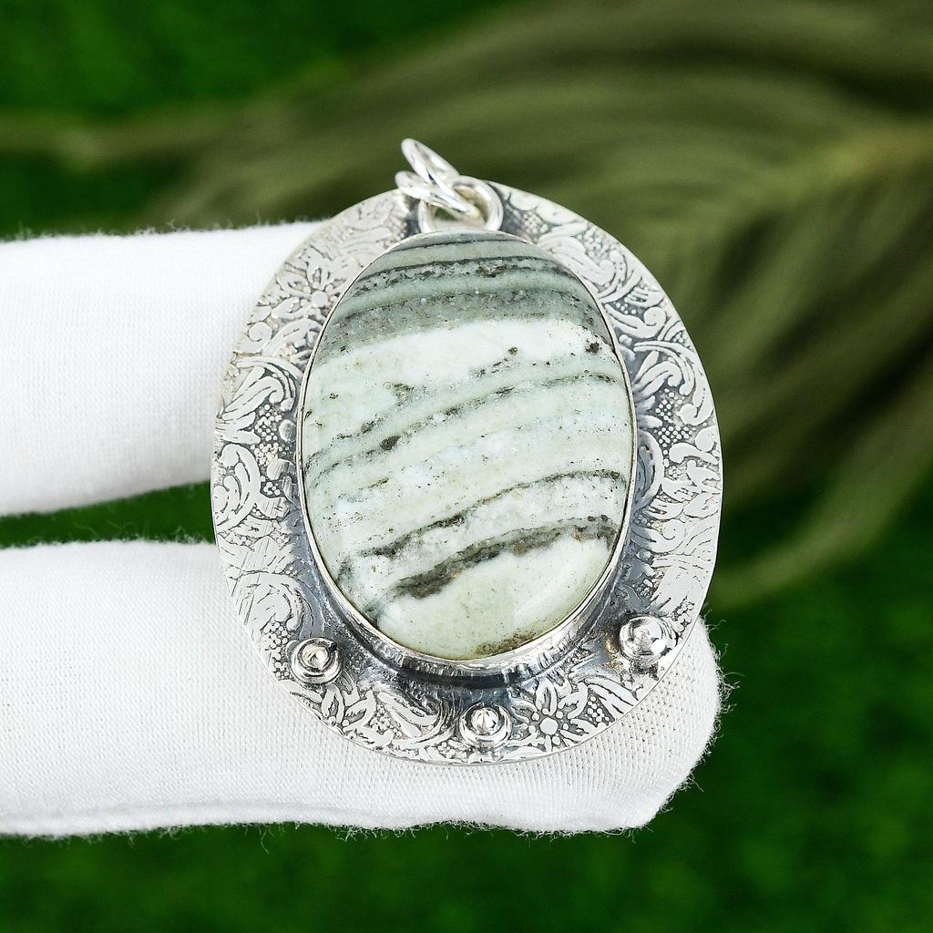 Sisters Day Deal Green Swiss Opal Stone Boho Pendant Jewelry 925 Sterling Silver