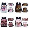 Set de Mochila Estudiantil Blackpink con Material de Nylon y Diseño Creativo para Uso Diario