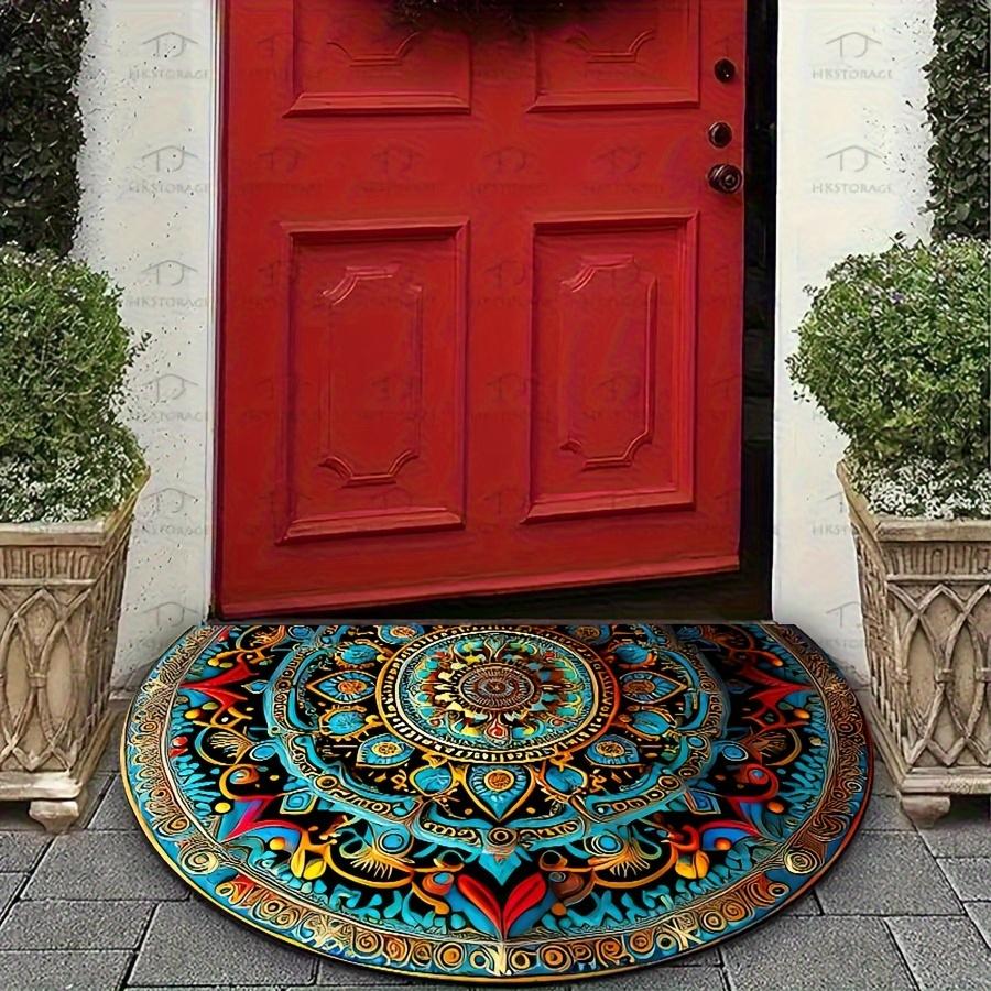 Bohemian Mandala Semi-Circular Door Mats Are Durable For Living Room Bathroom Balcony And Door Decoration