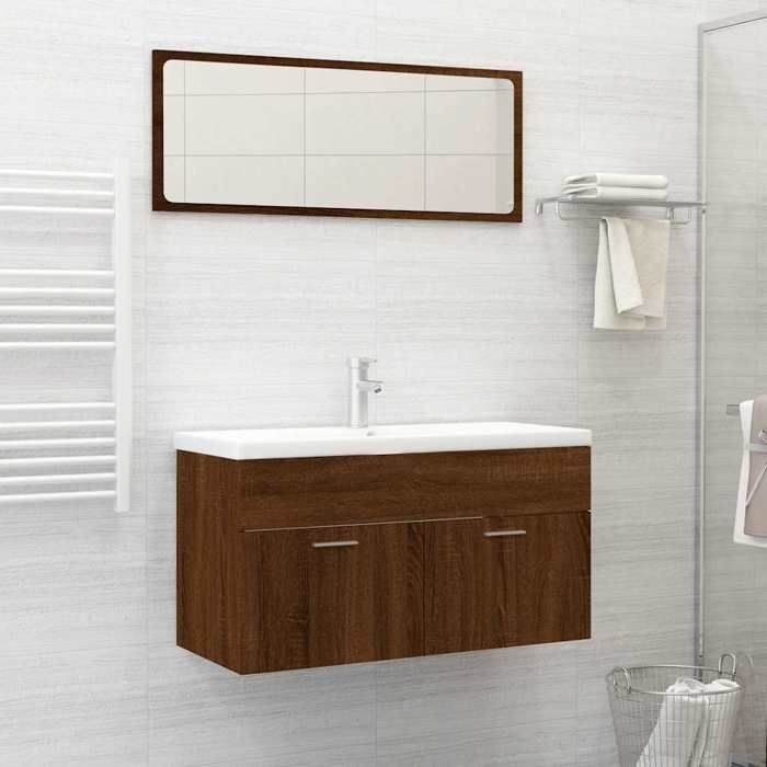VidaXL Ensemble de meubles de salle de bain 2 pcs Chêne marron 826625