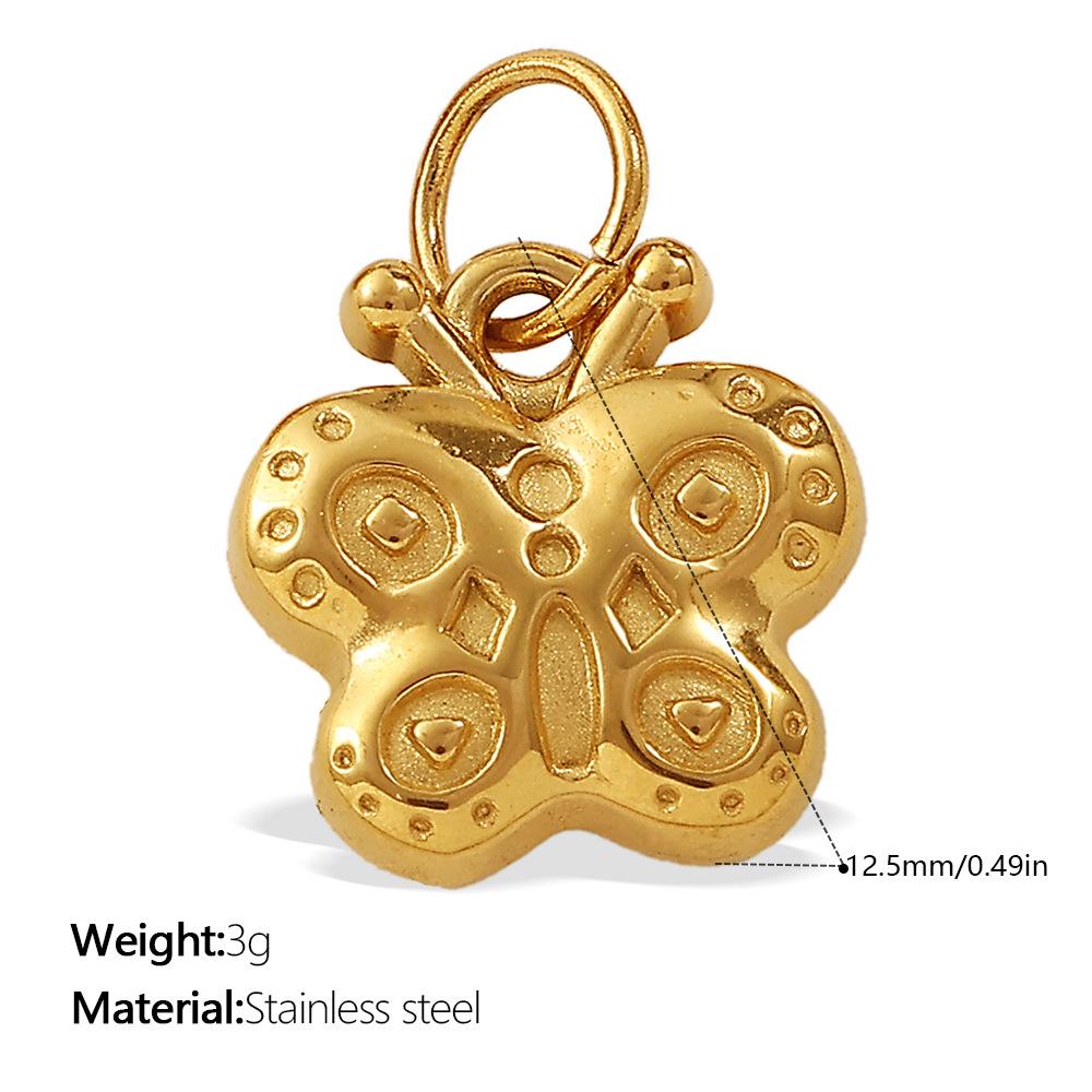 European and American creative gold mini DIY butterfly love pendant collection stainless steel plated 18K gold compact accessories