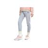 Adidas Logo Print Drawstring Elastic Waist Knit Joggers Women Bottoms Grey DP5173