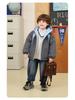 2025 New Boys' Color Block Waterproof Hooded Cotton Jacket with Fleece