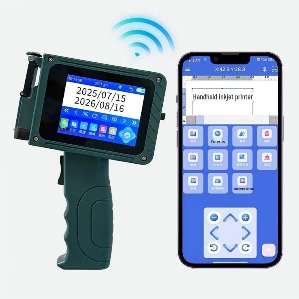 Compact Automatic Handheld Inkjet Printer for Batch Number and Barcode Date Coding On Cartons
