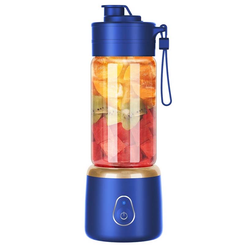 Portable USB Electric Juicer Extractor with Stainless Steel Blades Low Noise 400mL Capacity Dishwasher Safe синий