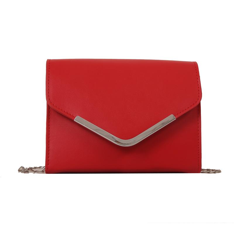 New 2025 Autumn and Winter New Retro Simple Fashion Casual Sense V-shaped Hardware Chain Single Shoulder Oblique Span Small Square Bag