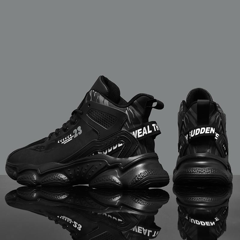High-quality Fashionable Men's Shoes for Spring and Autumn, and Thick-soled Lace-up Basketball Casual Sports Shoes for Winter