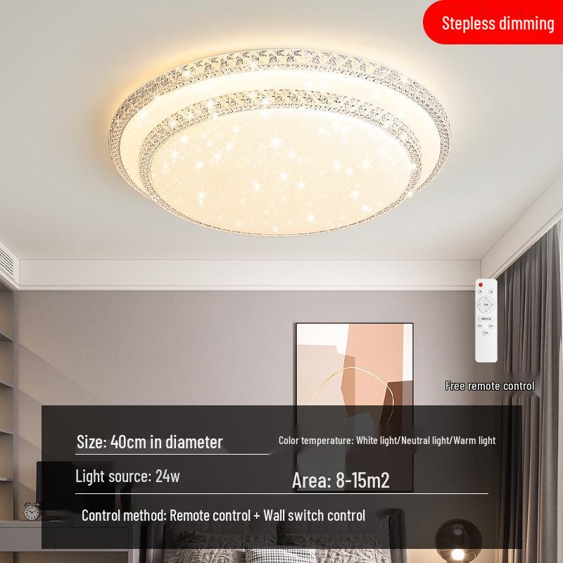 Luxury Crystal LED Ceiling Light for Bedroom, Study, Living, and Dining Rooms