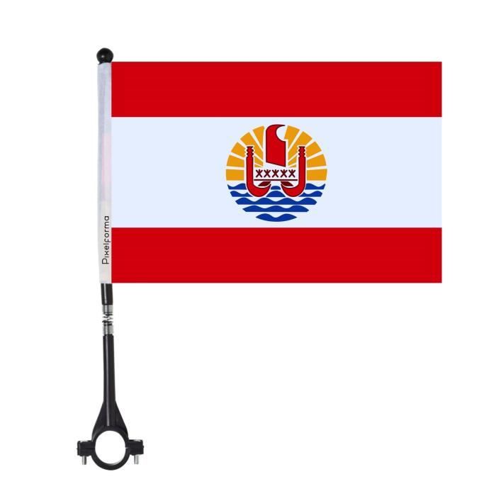 Drapeau De Vélo De La Polynésie Française En Polyester 5 Pièces 14x21cm