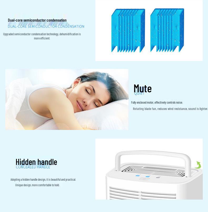 Compact Cross-Border Household Dehumidifier - Small Semiconductor Air Dryer for Bedroom