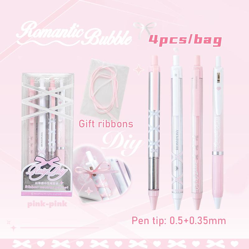 

Mr. Paper 4pieces/box Ribbon Style Gel Pens with High Appearance Student Writing Pen Office Accessories Stationery Back School