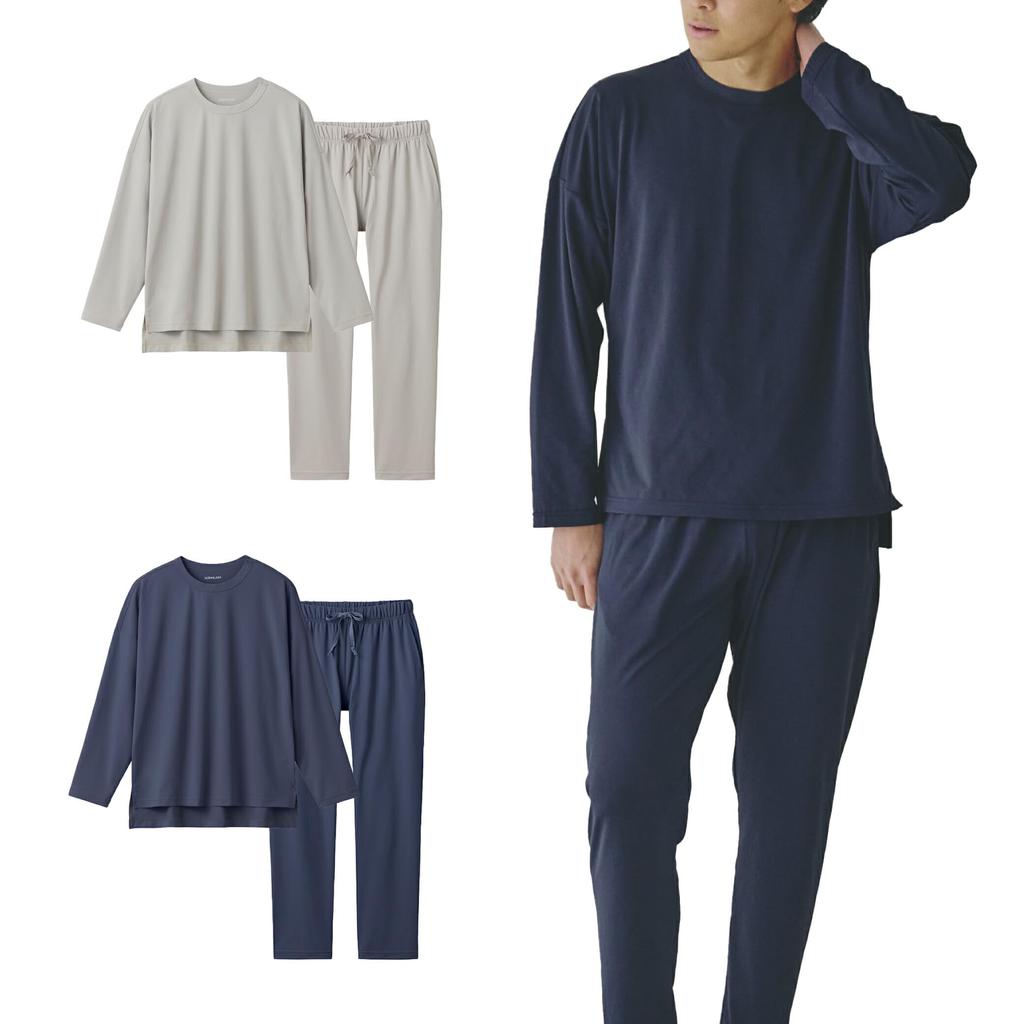 Science Leap Wearable Medical Device x Fatigue Recovery Pajamas Long Size S [SCiENSLEEP] Set, Sleeve, Unisex, Navy,