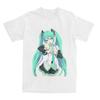 Hatsune Miku Anime Tshirts Unisex Unisex Unisexga Vintage Pure Cotton Tee Shirt Crewneck Short Sleeve T Shirts Big Size Clothes