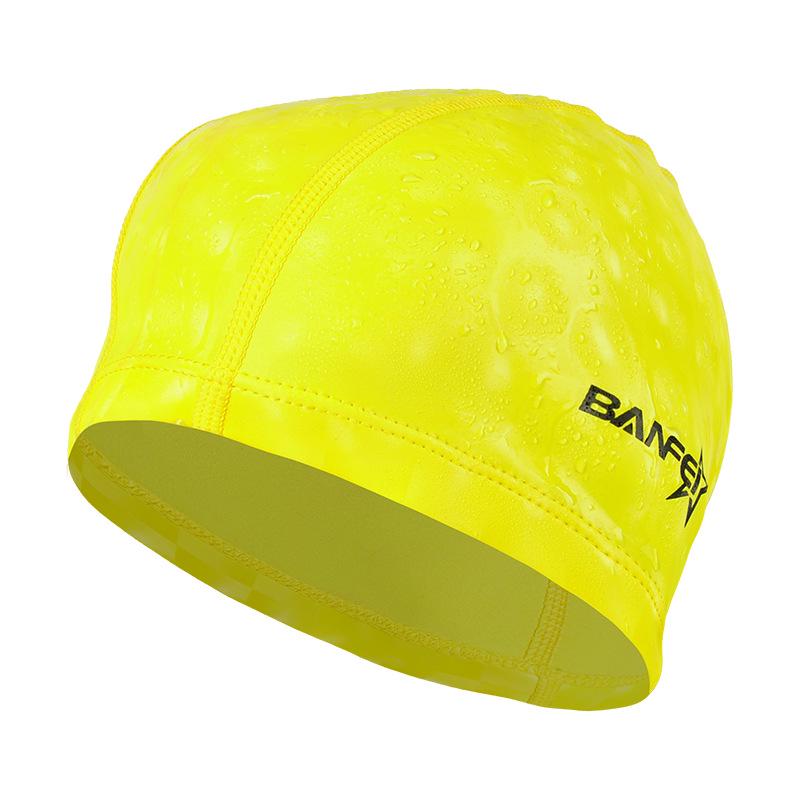 Banfei Glitter PU Swim Cap: Colorful, Comfortable & Waterproof for Adults