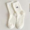 5Pairs Cartoon Plush Socks Embroidered Sleeping Socks Women Ins Mink Fur Socks  Girls